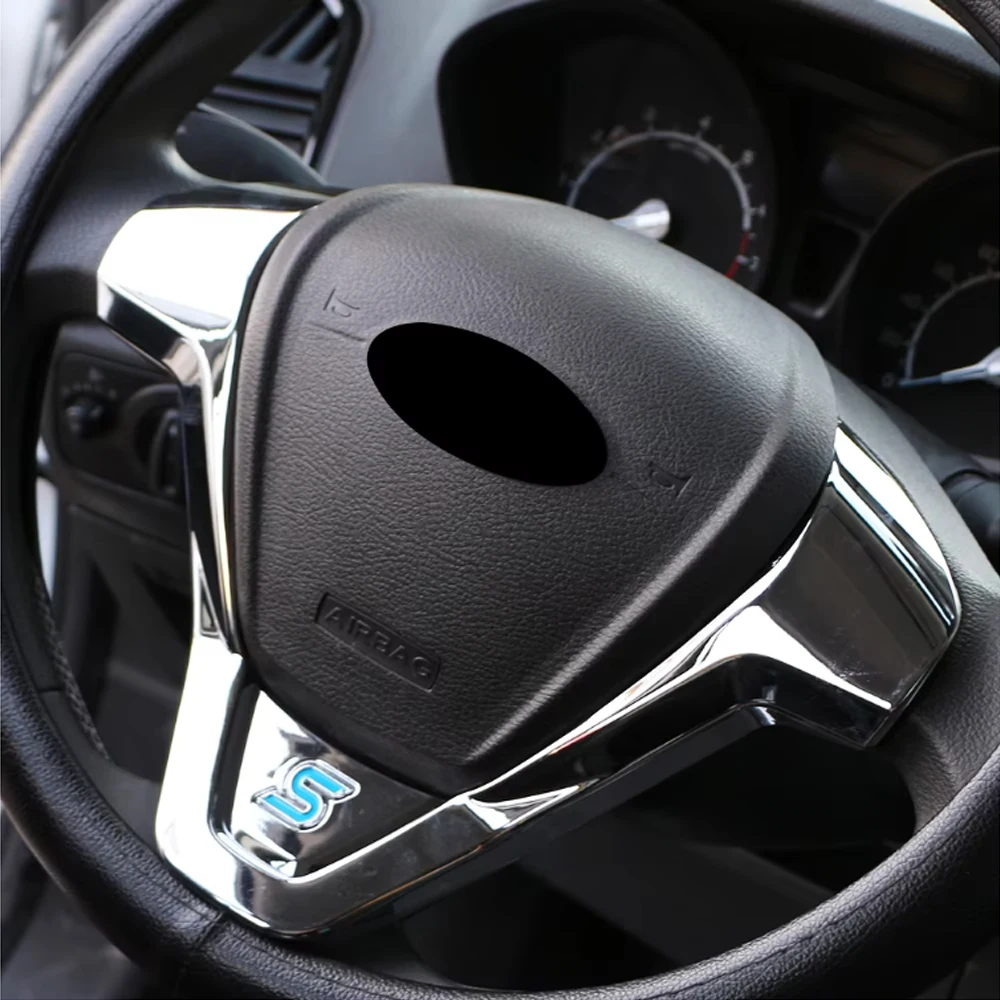For Ford New Fiesta MK7 Ecosport Figo B-MAX KA+ Steering Wheel Cover Trim Decorative Sticker Car Styling Accessories