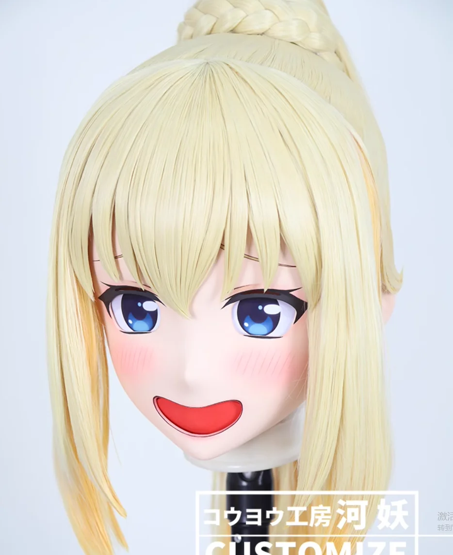 C-10129 Customize Full Head Resin Cartoon Cosplay Japanese Character Anime Role Play Crossdress Kigurumi Mask With Back Shell