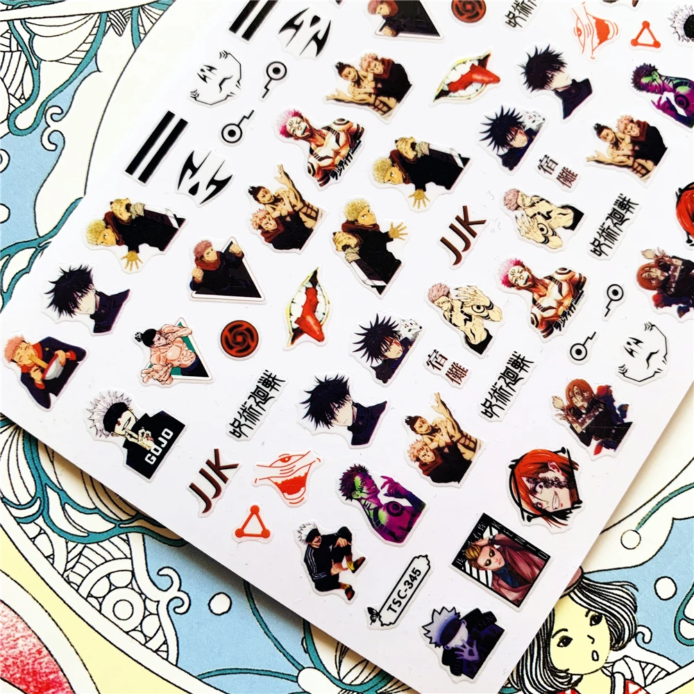 TSC-356 Japanese hot blooded anime cartoon characters 3D Back glue Nail Art Stickers Decals Sliders Nail ornament decoration