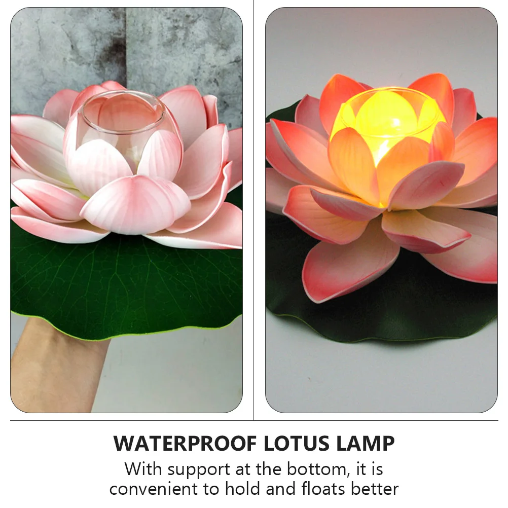 

Waterproof Floating Lotus Operated Decorative Glass Cover Windproof Non-Toxic Environmentally Friendly