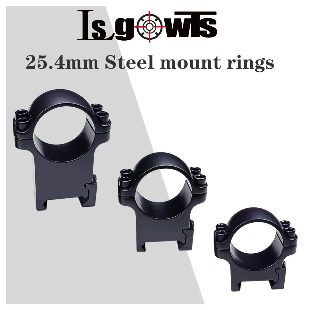 

25.4mm Picatinny Steel Weaver Rail Low /medium /high Mount Ring for Hunting Riflescope