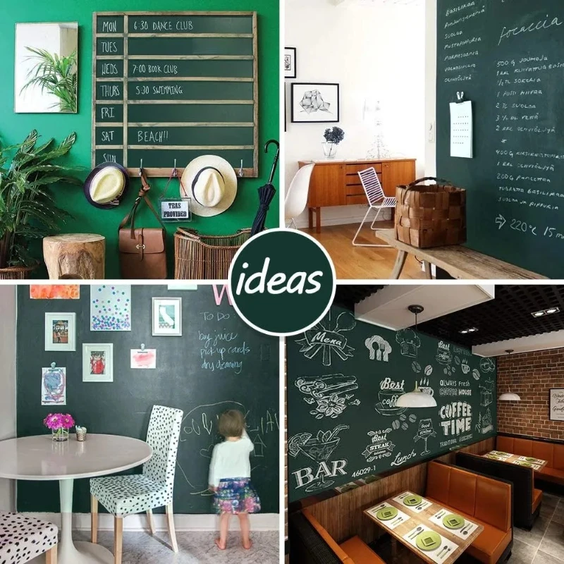 Green Blackboard Wall Stickers Chalkboard Wallpaper Roll Self-adhesive DIY Erasable Blackboard Sticker