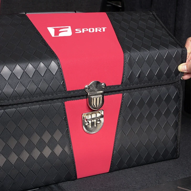 

Emblems Car Trunk Leather Storage Box Large Capacity Suitcase Accessories For Lexus GS IS LS500h ES260 ES300h RX350h NX260 UX260