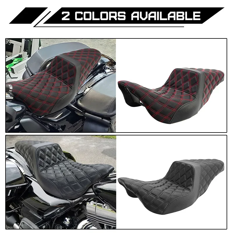 Motorrad Zwei-Up Sitz Vorne Hinten Fahrer Passagier Kissen Sitz Für Harley Touring Electra Street Glide Road King FLTRX 2009-23