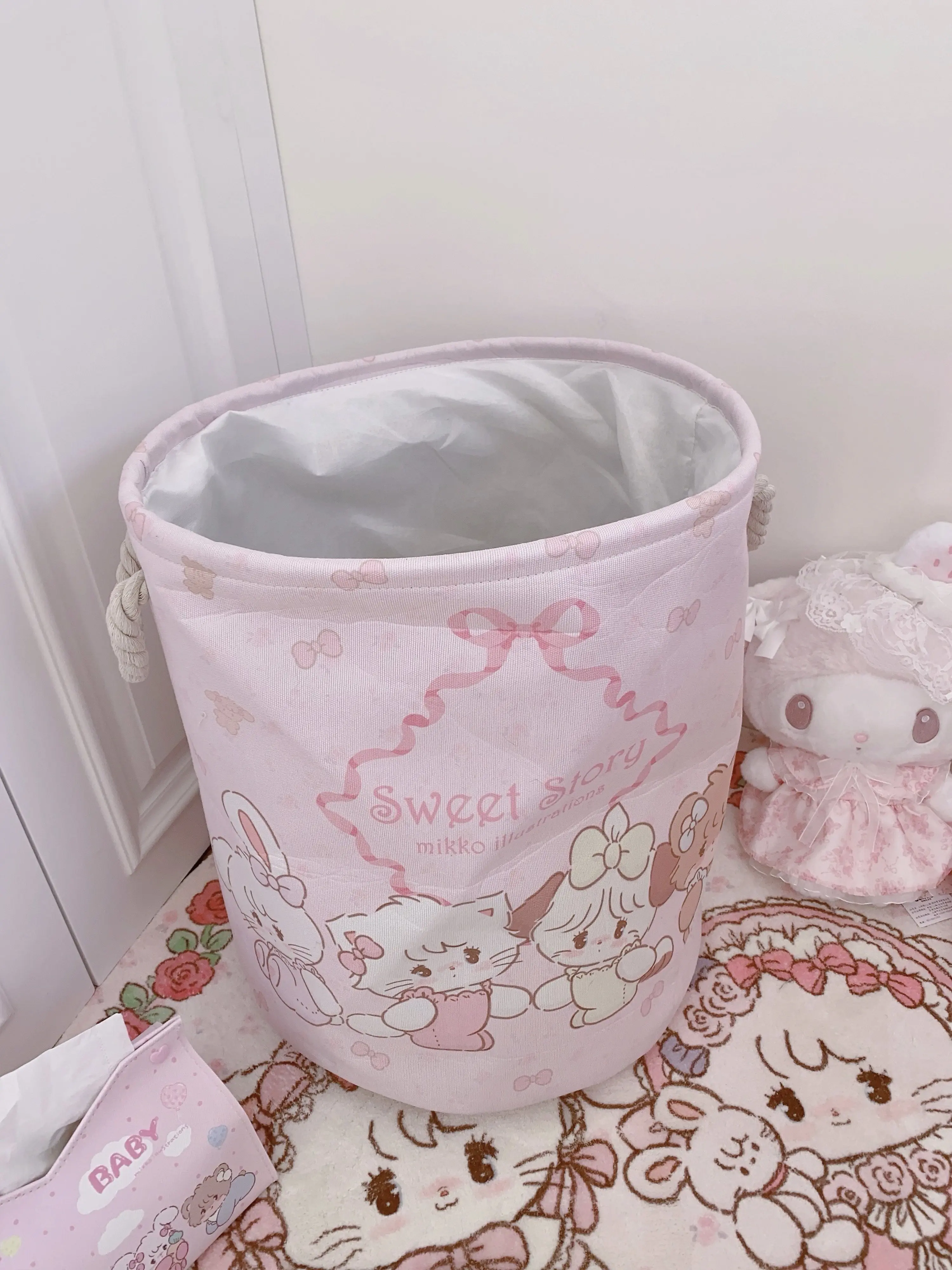 Cartoon Cute Dirty Clothes Basket Storage Bucket Household Large Capacity Dirty Clothes Basket Storage Dormitory Bear Rabbit