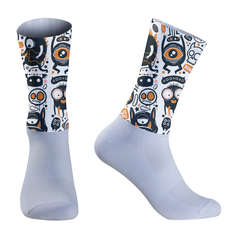 Chaussettes Aero coordonnantes en silicone pour hommes, chaussettes de cyclisme, chaussettes de sport de vélo, chaussettes de course, nouveau, 2024