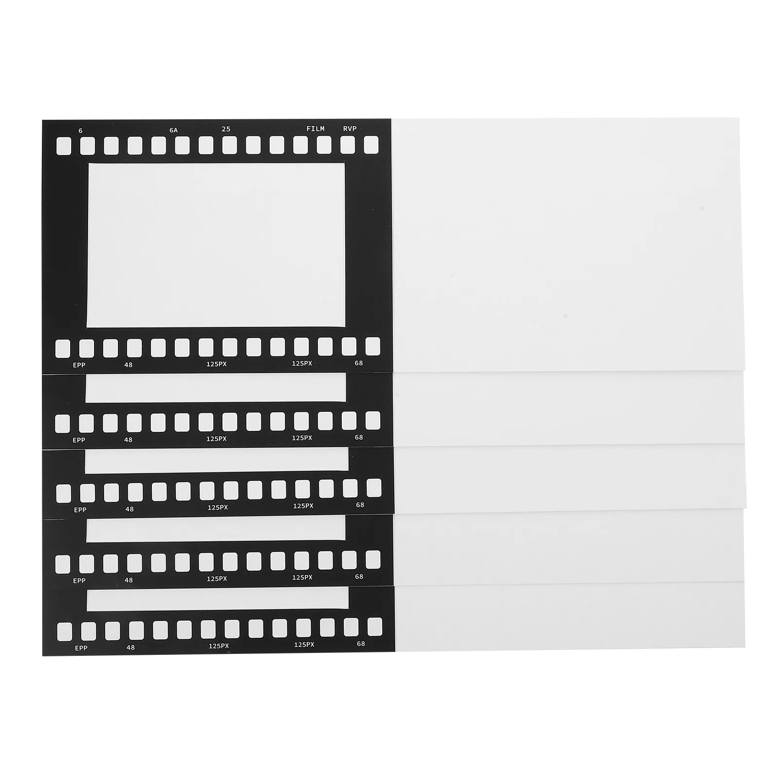 5Pcs Foldable Retro Filmstrip Picture Frames Cardboard Photo Holders for 6 Inch Photos Wedding Valentines Wall Hanging Vintage