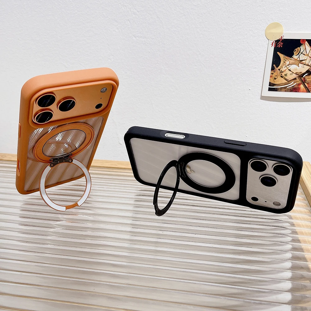 فاخر لـ Magsafe مع 360 ° حافظة هاتف بحامل معدني دوار لهاتف آيفون 17 17 برو آيفون 17 برو ماكس 17 برو ماكس غطاء ممتص للصدمات المغناطيسي #4