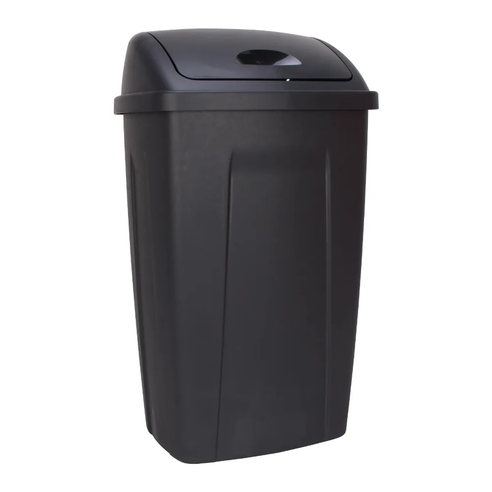 

Mainstays 13 Gallon Trash Can, Plastic Swing Top Kitchen Garbage Trash Can, Black