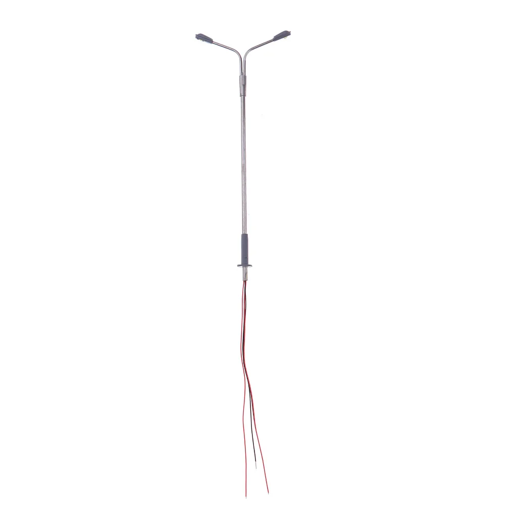HO Scale Led Lights Double Head Model Railway Street Lamps for Sand Table Miniature Landscape Accessories