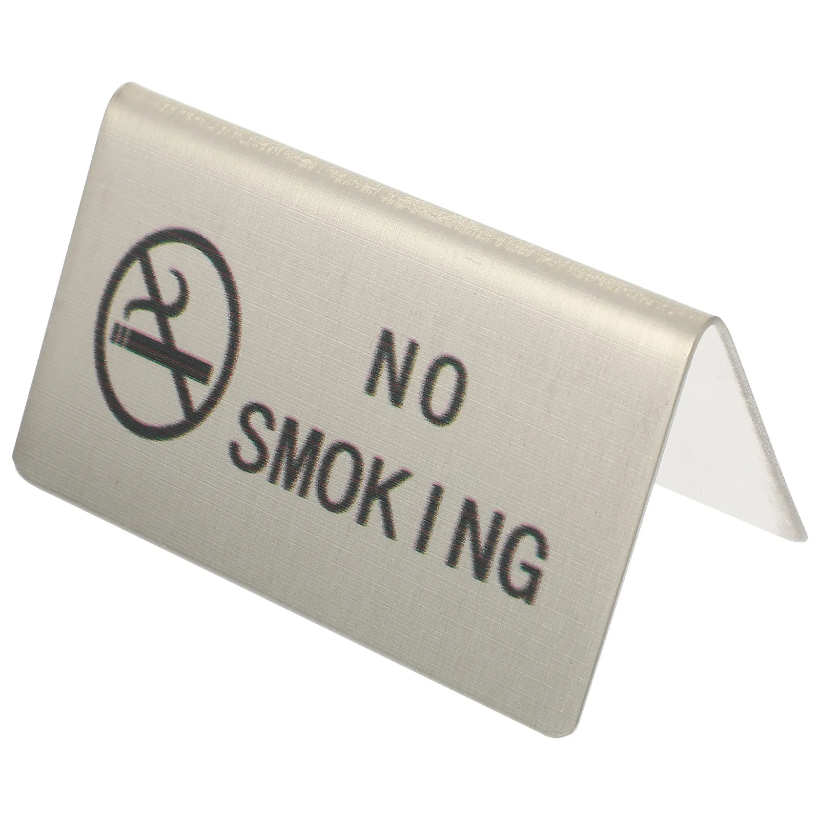 

No Smoking Sign Board Stainless Steel Indoor Table Sign Sturdy Rust Resistant No Smoking Indicator for Public Places Office