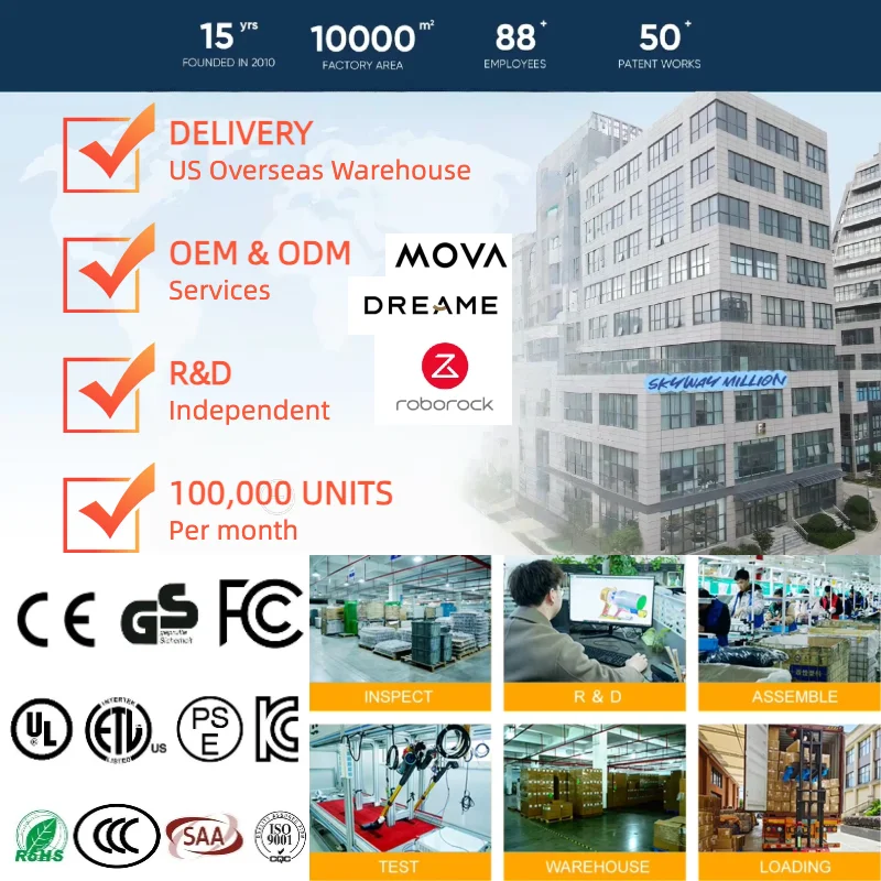 CHKJ Lightweight Brushless Self Cleaning Floor Washer Wet Dry Electric 2-in-1 Smart Voice Assistant Household Hotel Use Vacuum