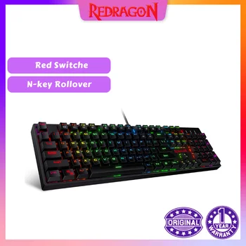 Redragon K582 SURARA RGB LED Backlit Mechanical Gaming Keyboard with104 Keys -Linear and Quiet- Red Switches Fast Actuation