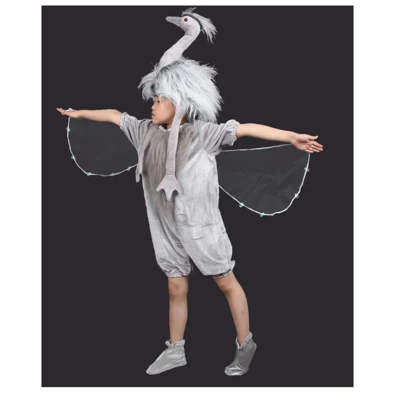

Kids Cosplay Ostrich Costume Cartoon Animal Bird Stage Costumes Children Purim Outfits Halloween Carnival Suit Gift kn.7