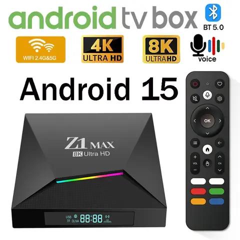 8K TV Box Android 15 Z1 Max  4G 5G Dual WiFi Media Player Support Allwinner H616 Quad Core BT 5.2 Voice remote IPTV