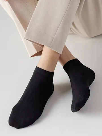 10 Pairs Men's Polyester Boat Socks New Style Black White Grey Business Men Stockings Soft Breathable Summer for Male