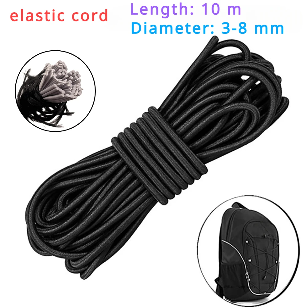 10 Meter Sterk Elastisch Touw Bungee Schokabsorberend Touw Elastisch Touw Voor Diy Sieraden Maken Tent Kajak Boottas Bagage Naaien