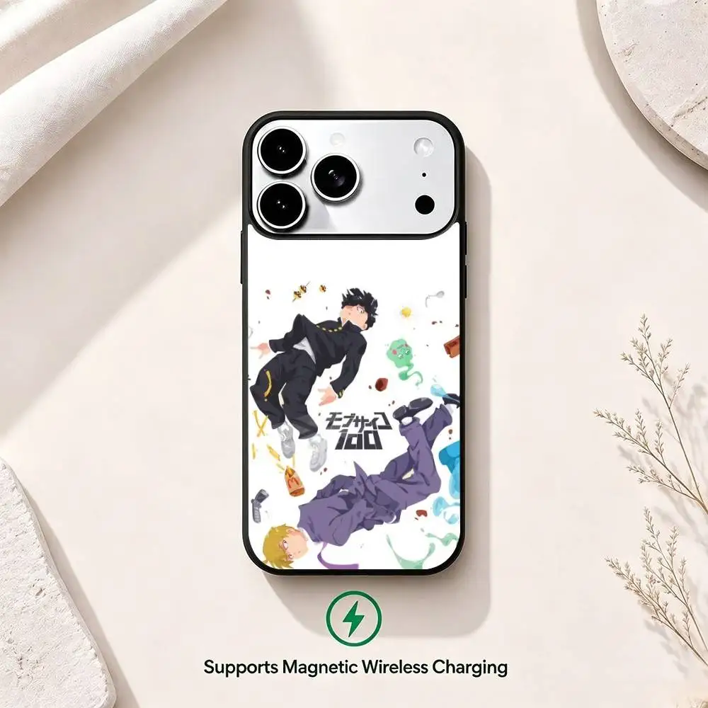 M-Mobs P-Psycho 100 Anime  Phone Case For iPhone17,16,15,14,13,12,11 Plus,Pro Supports Magnetic Wireless Charging