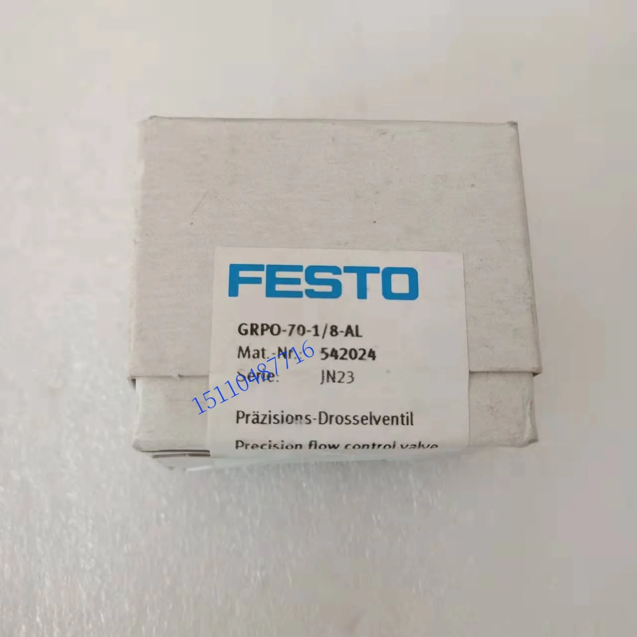 Festo FESTO Precision Throttle Valve GRPO-70-1/8-AL 542024 In Stock