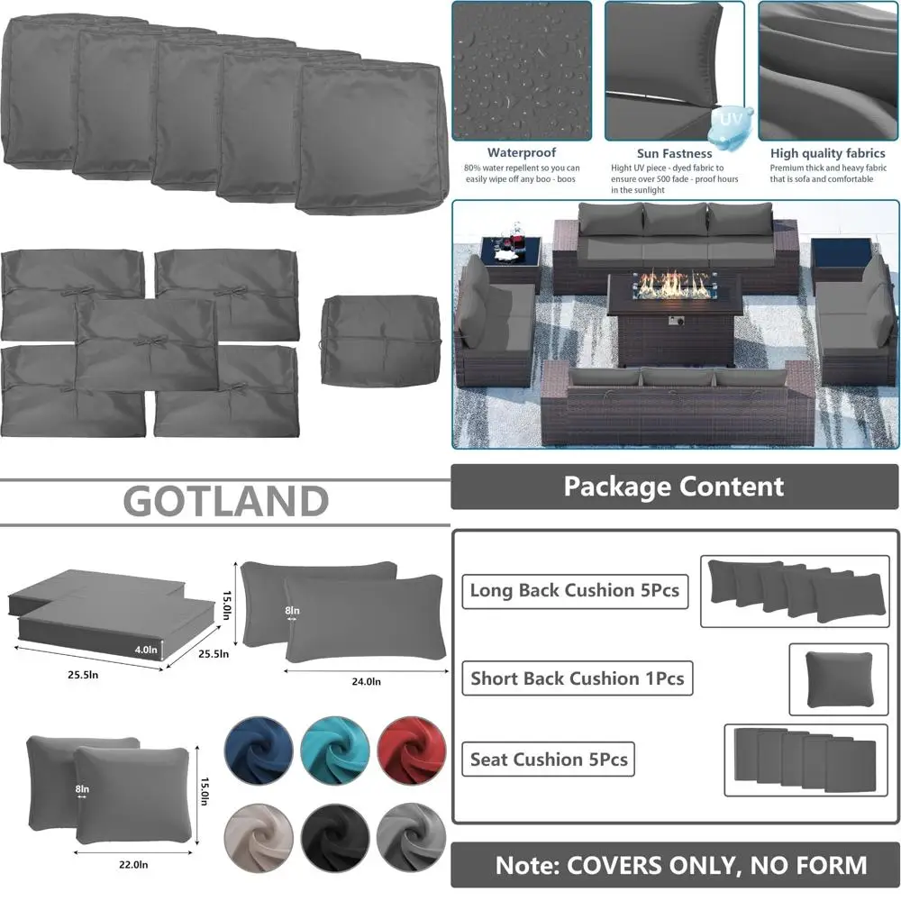 durable outdoor cushion covers for patio furniture - waterproof seat slipcovers for sofas and couches