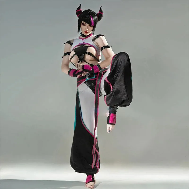 AGCOS Han Juri Street Fighter Cosplay Costume Woman Halloween Uniforms Game Sexy Cosplay - view 4