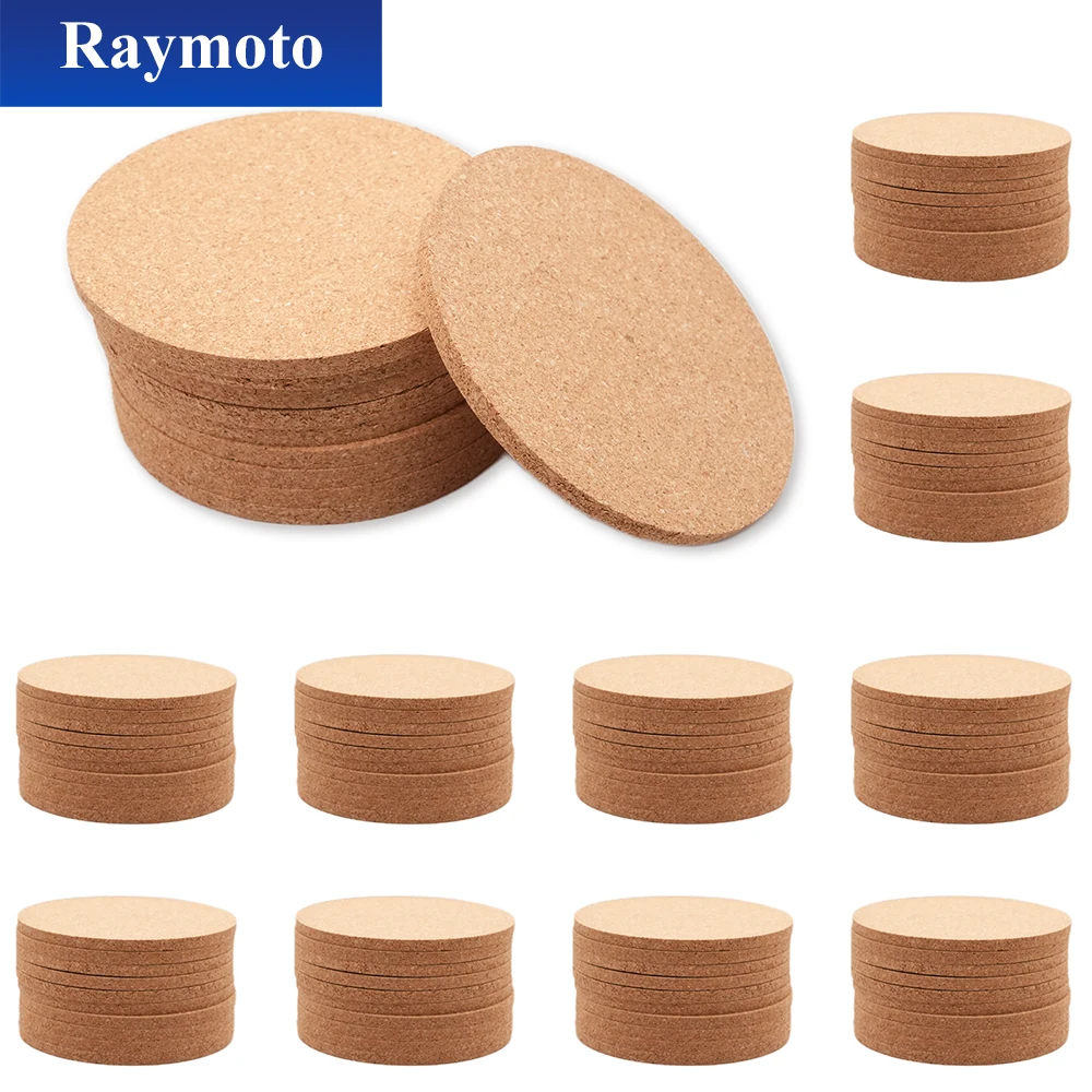 قواعد أكواب من الفلين من مادة النقش Ray Moto مناسبة لآلات النقش والمشروعات التي تصنعها بنفسك قطر 90 مم، سمك 3 مم 100 قطعة