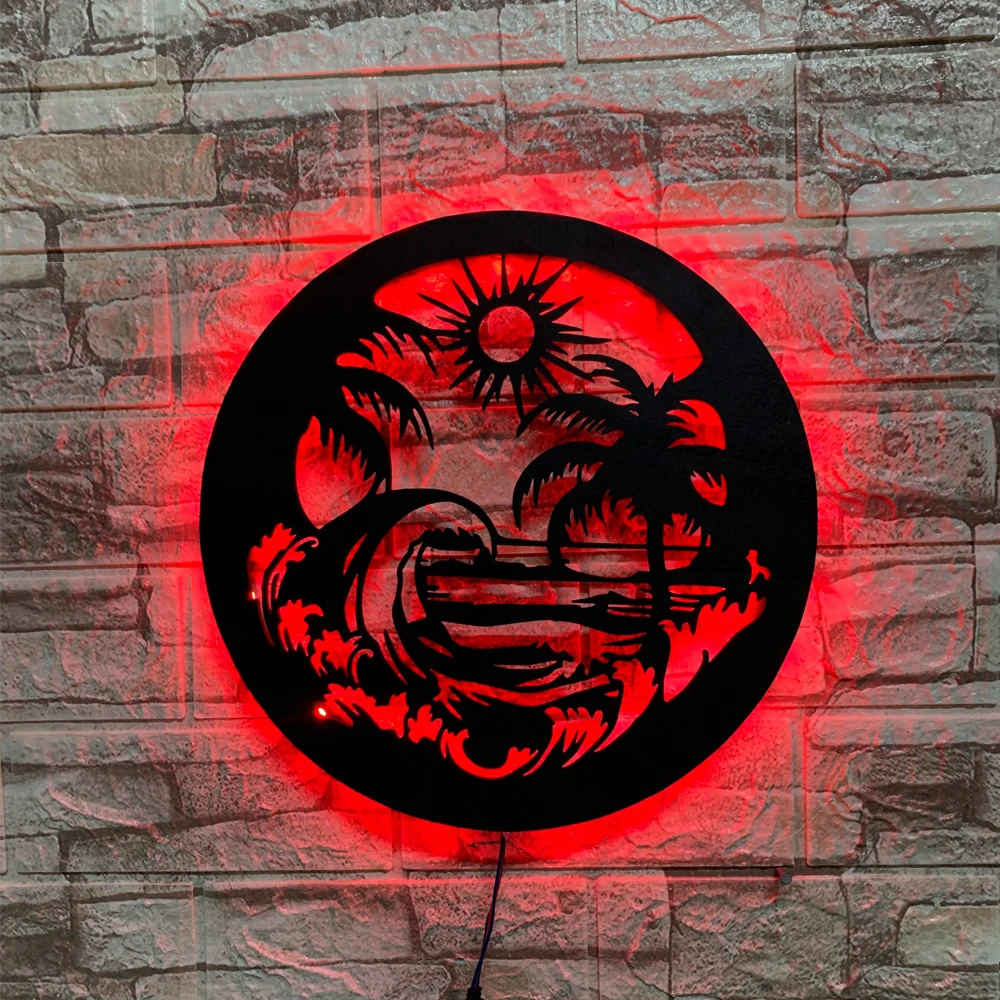 ZK50 Nordic Basswood Luminous Hanging Picture LED Wall Lamp Home Decoration USB Night Light Remote Control Gift