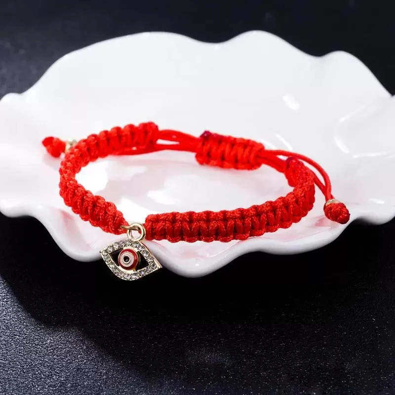 Evil Turkish Eye Bracelets Hand Braided Rope Red Thread String Bracelet Adjustable Charm Lucky Bracelet Friendship Jewelry