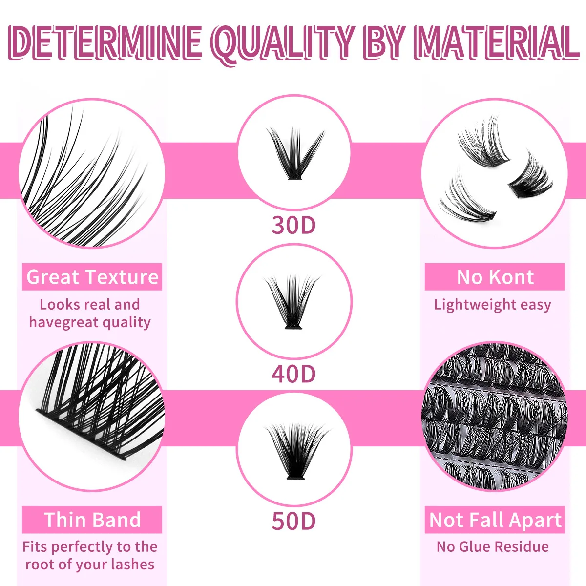 MIAOJIE False eyelashes Clusters Natural Thick Volume eyelashes Extension Kit - High-Capacity Individual Lashes with Applicators image 5