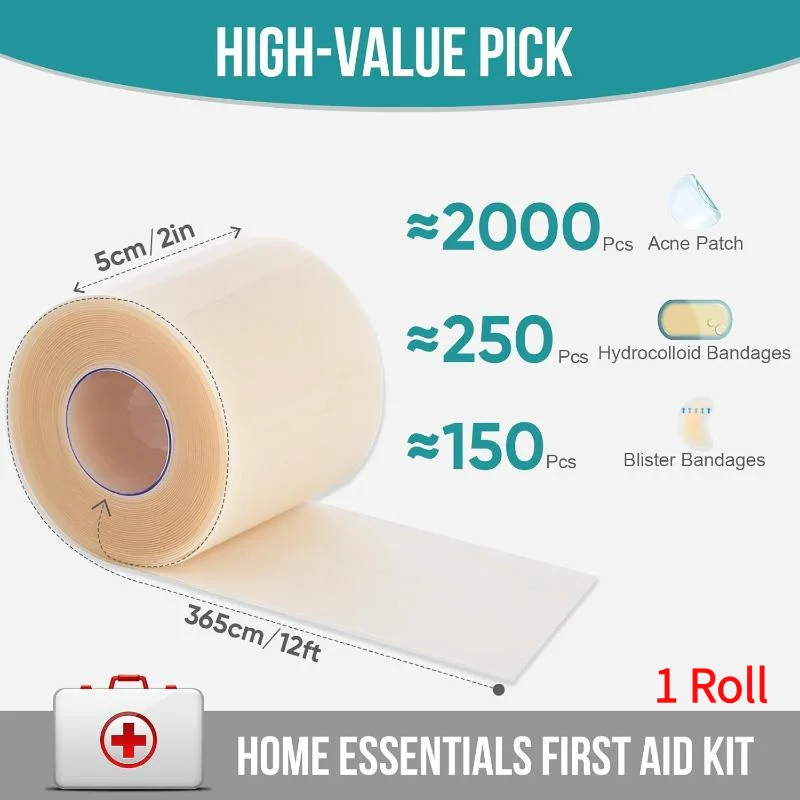 1 Roll Artificial Skin Wound Dressing Pimple Patch Freely Cuttable Skin-Friendly Adhesive Keep Wound Clean.