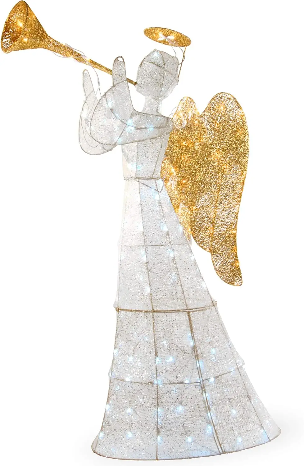 

Artificial Christmas Décor | Includes Pre-strung LED Lights and Ground Stakes | Crystal Angel - 5