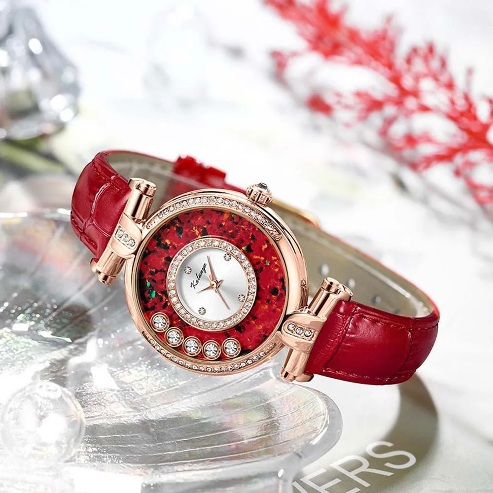 KALUNYA Women's Quartz Watch Diamond Inlaid Waterproof Fashion Luxury Wristwatch for Stylish Outfits