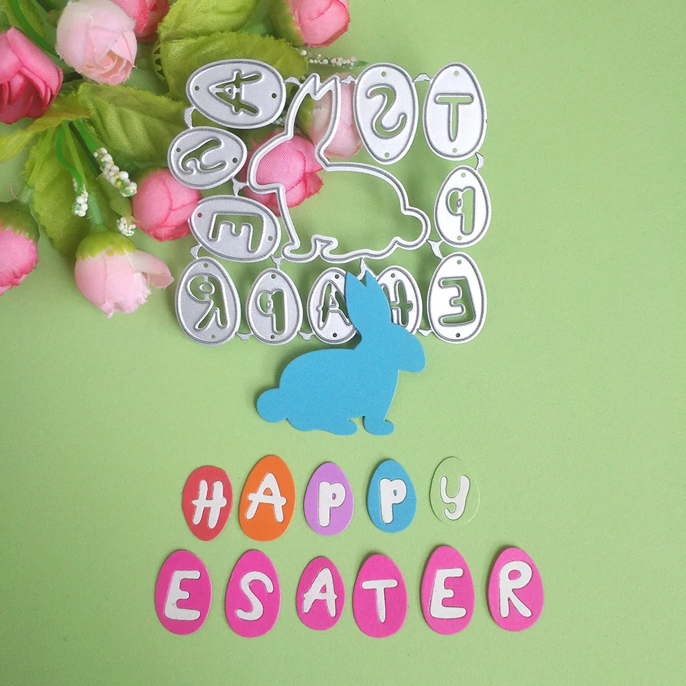 

New Easter Happy Rabbit cutting dies scrapbook decoration embossed photo album decoration card making DIY crafts