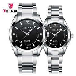 Couple Watch Set Men Women Quartz Luminous Waterproof Stainless Steel Wristwatch Good Quality Fashion Business Lovers Watches