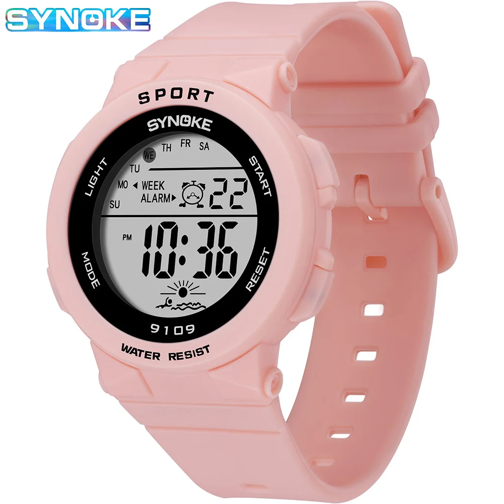 Watch For Women 42mm Silicone Strap 50M Waterproof Seven-color Dial Wristwatch Female Digital Watches Ladies Clock