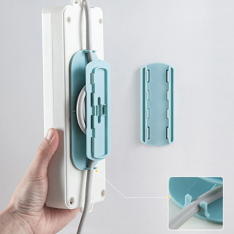 Self-Adhesive Wall-Mounted Socket Retainer Cable Wire Organizer Seamless Power Strip Cable Management Fixer Cable Wire Organizer