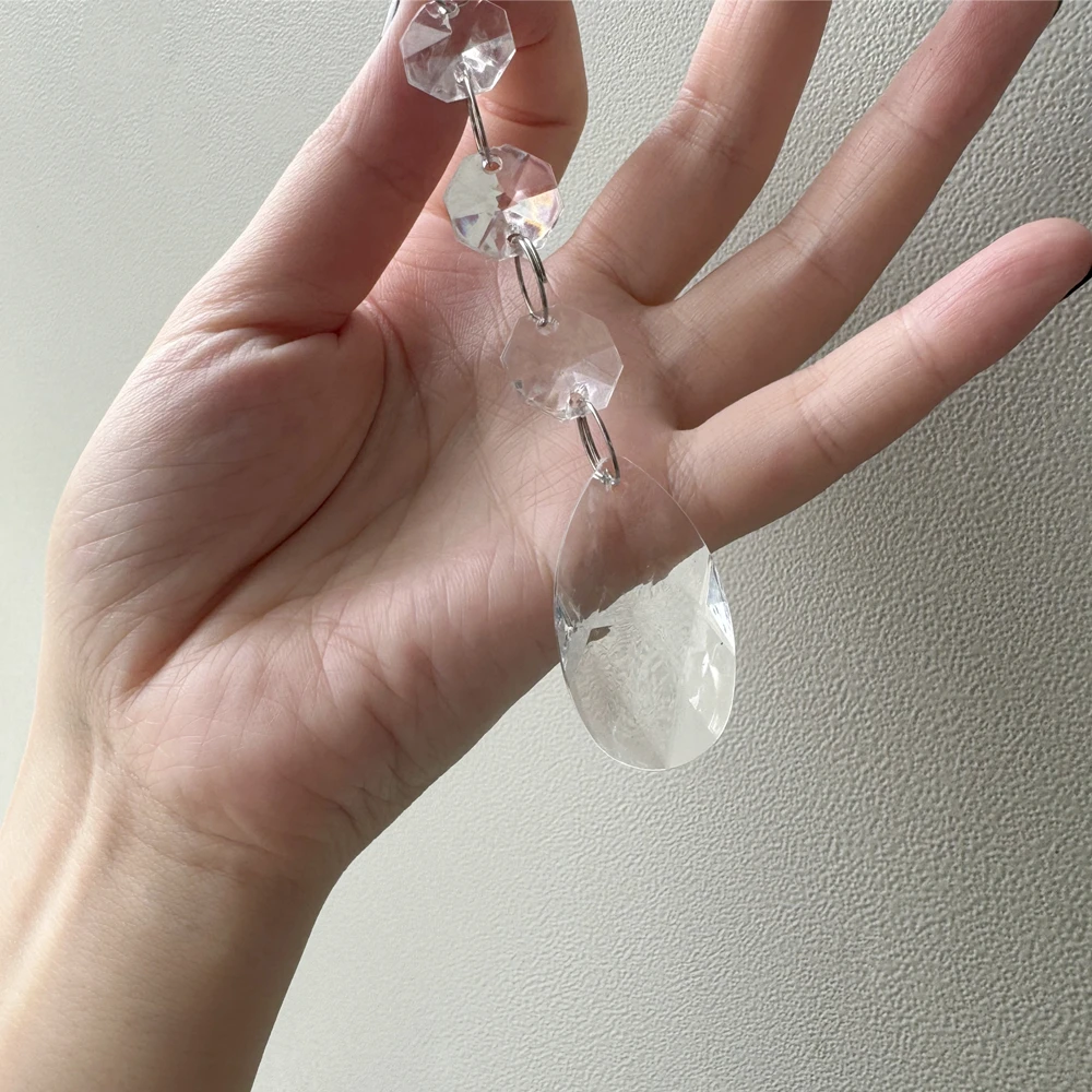 20PCS/bag Crystal Clear Icicle Pendants Acrylic Christmas Tree Ornament Christmas Holiday Home Party Hanging Decoration