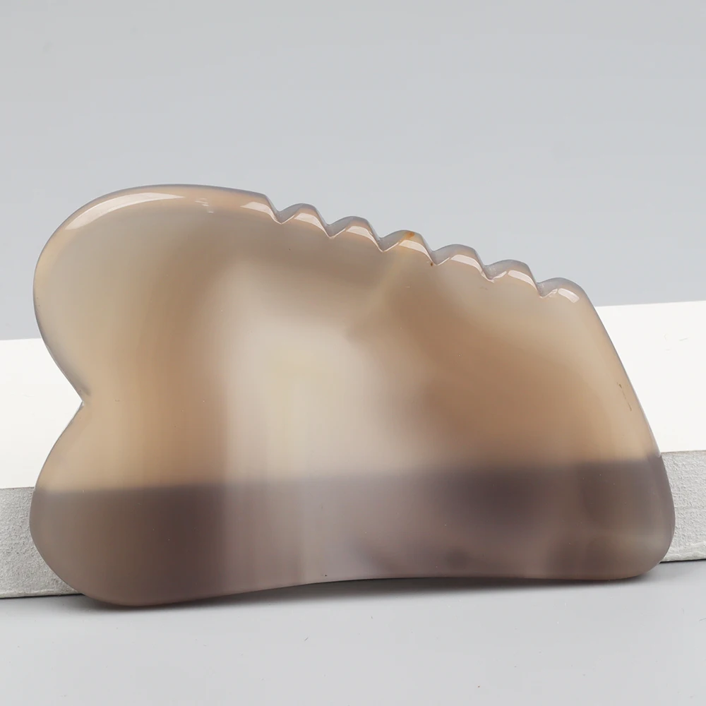 Natuurlijke Agaat Gezicht Gua Sha Tool Carneool Kristal Steen Schoonheidsproduct Huidverzorging Zaagtand Massager Nek Lichaam Schrapen Board