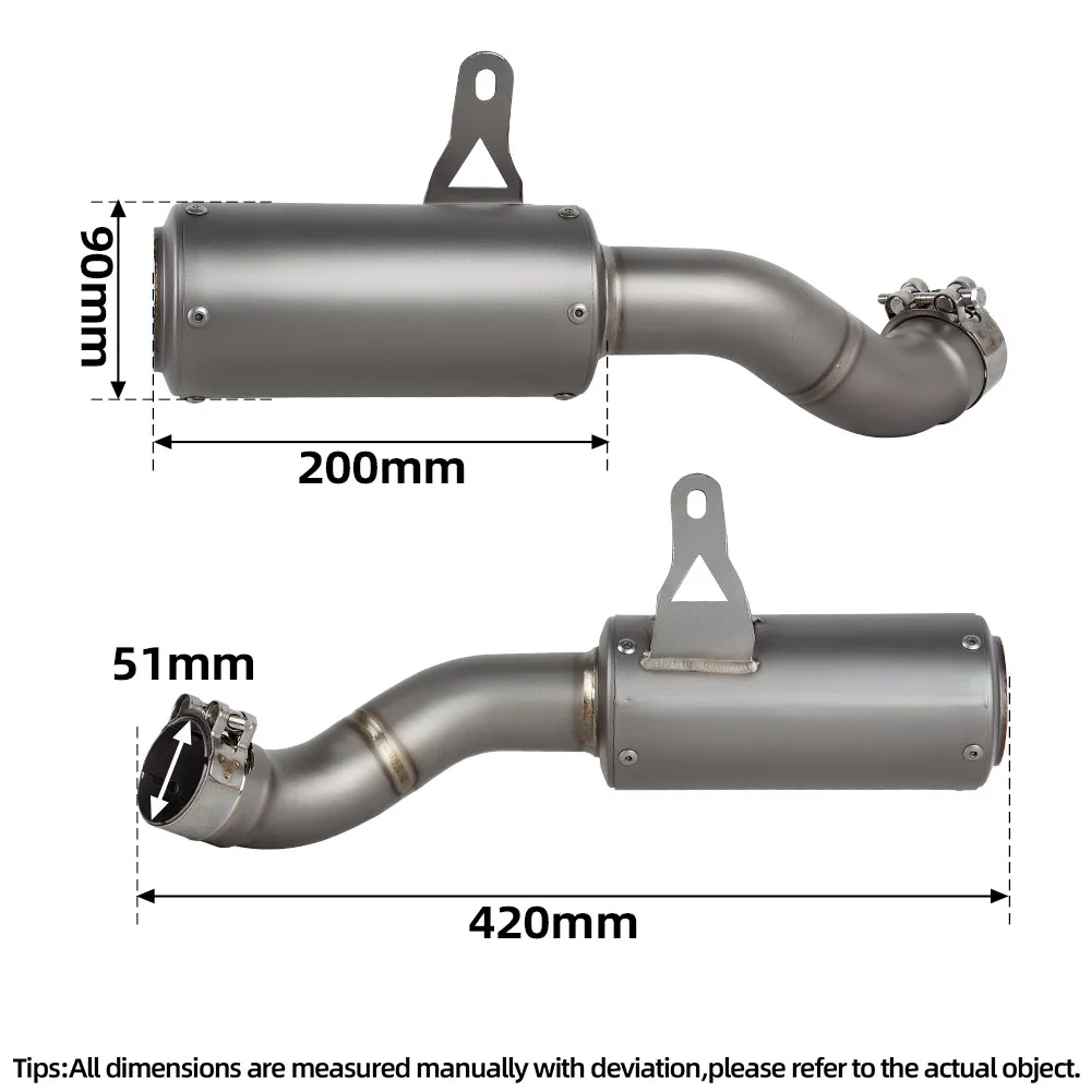 Motorcycle Full Titanium Escape Modify Kit For Z900 2017 2018 2019 2025 2026 Street Bike Exhaust Slip on Line Muffler