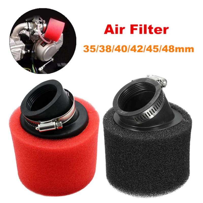 35/38/40/42/45/48mm Bend Elbow Neck Sponge Universal Motorcycle Air Filter Cleaner Moped Fits ATV Scooter Pit Dirt Bike Scooter