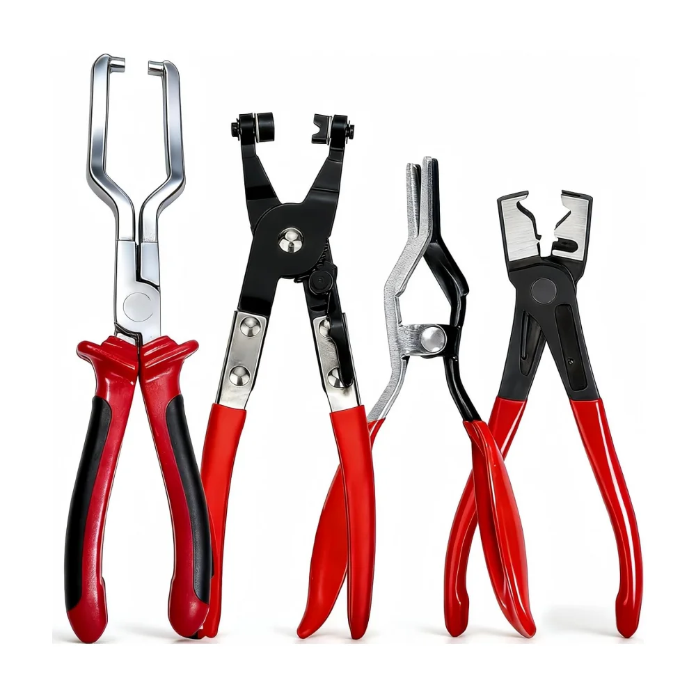 

4pcs Upgraded Hose Clamp Plier Set - Fuel Line Disconnection and Removal Tool for Auto Repair Car Oil Pipe Separation Pliers