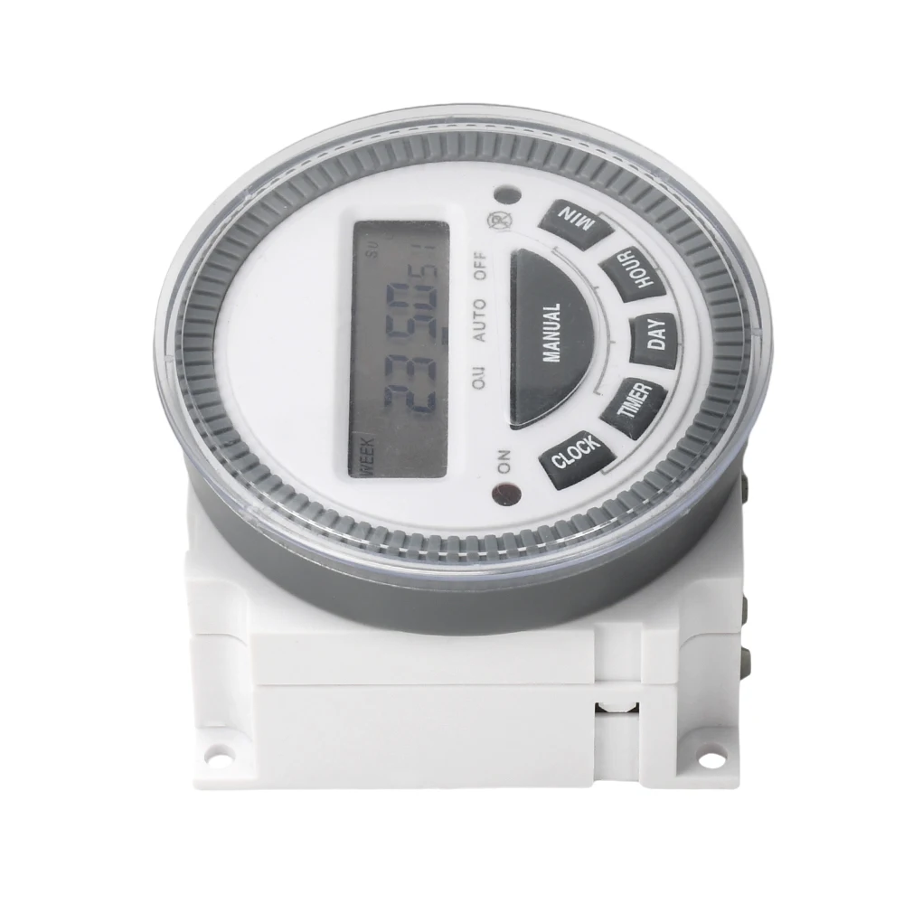 Relé de tempo de intervalo de 1 segundo 220V 12V Interruptor temporizador digital programável com tampa 10A ON/OFF removível Fornecimento doméstico