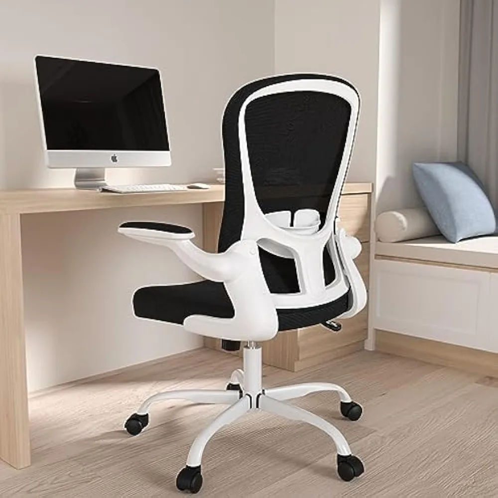 

Ergonomic Office Chair, Breathable Mesh Computer Chair for Home Office, Desk Chair with Flip-out Armrests and Adjustable Height