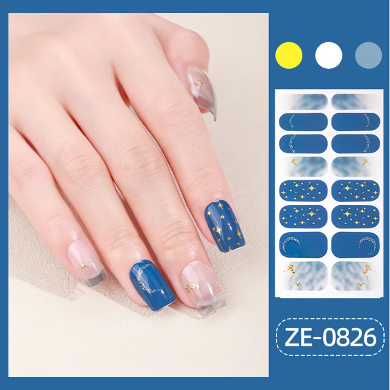 Franse volledige dekking nagelstickers manicure polish sticker wrap decoraties afgewerkte nep nagel patch tips Pegatinas Para Uñas