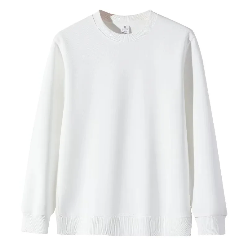 Minimalist Men's Crew Neck Sweatshirt Soft Knitted Fabric Long Sleeve Top for Daily Commute