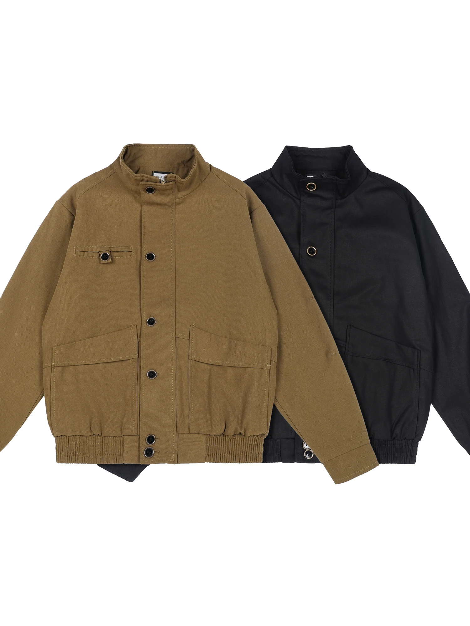 

Мужская куртка-пилот Waed American Style: свободный крой, воротник-стойка, ретро-стиль, рабочая одежда, модная осенняя верхняя одежда для подростков