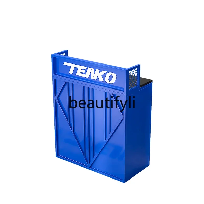 Lada barowa w stylu industrialnym, biurko kasjera, mała, vintage, do siłowni, do kawiarni z herbatą mleczną, do restauracji BBQ, kreatywna lada recepcyjna