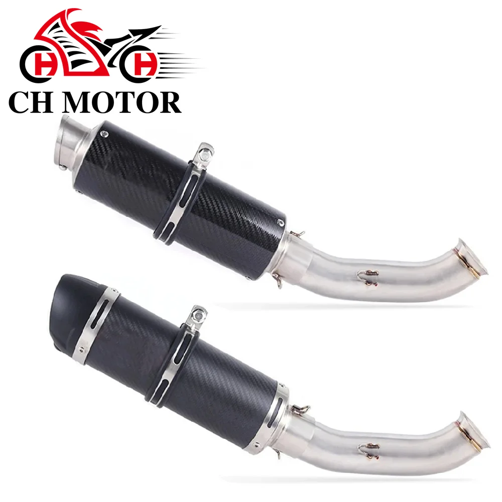 

Slip On Motorcycle Full Exhaust Escape Muffler System Middle Link Pipe Escapes Para Motos For DUKE 200 250 RC 390 RC390 universa