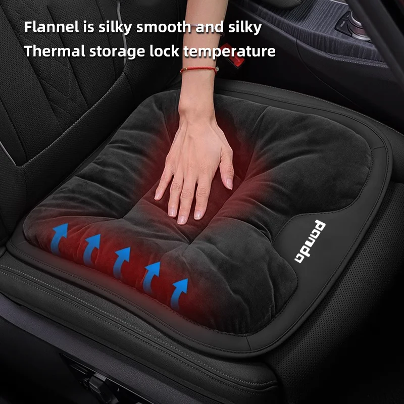 Winter Warm Car Seat Cover for Fiat Panda 2011 Coss4x4 Velvet Plush Anti-slip Car Front Seat Cushion Auto Chair Protection Pad