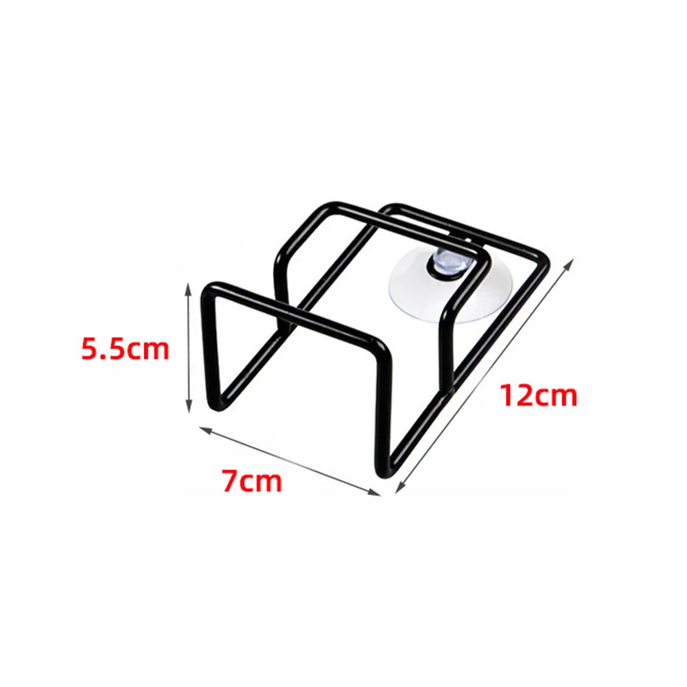 High Quality Sucker Design 1pcs Brand New Sink Rack White/black 12x7cm Dish Cloth Shelf Drain Rack Metal Sink Sucker